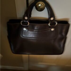 Celine boogie bag with entrupy certification in dark brown